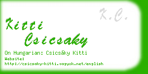 kitti csicsaky business card