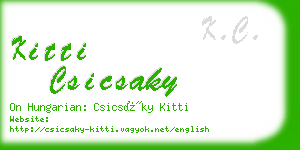 kitti csicsaky business card